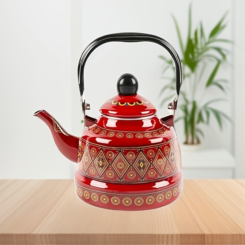 Floral Ceramic Enamel Teapot Tea Kettle For Stovetop, Thickened Flat Bottom  Home Cold Kettle Teapot Milk Teapot Induction Cooker Gas Universal - Temu