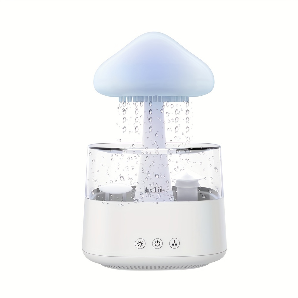 Weljoy Zen Raining Cloud Night Light Aromatherapy Essential Oil Diffuser  Micro Humidifier Desk Fountain Bedside Sleeping Relaxing Mood Water Drop