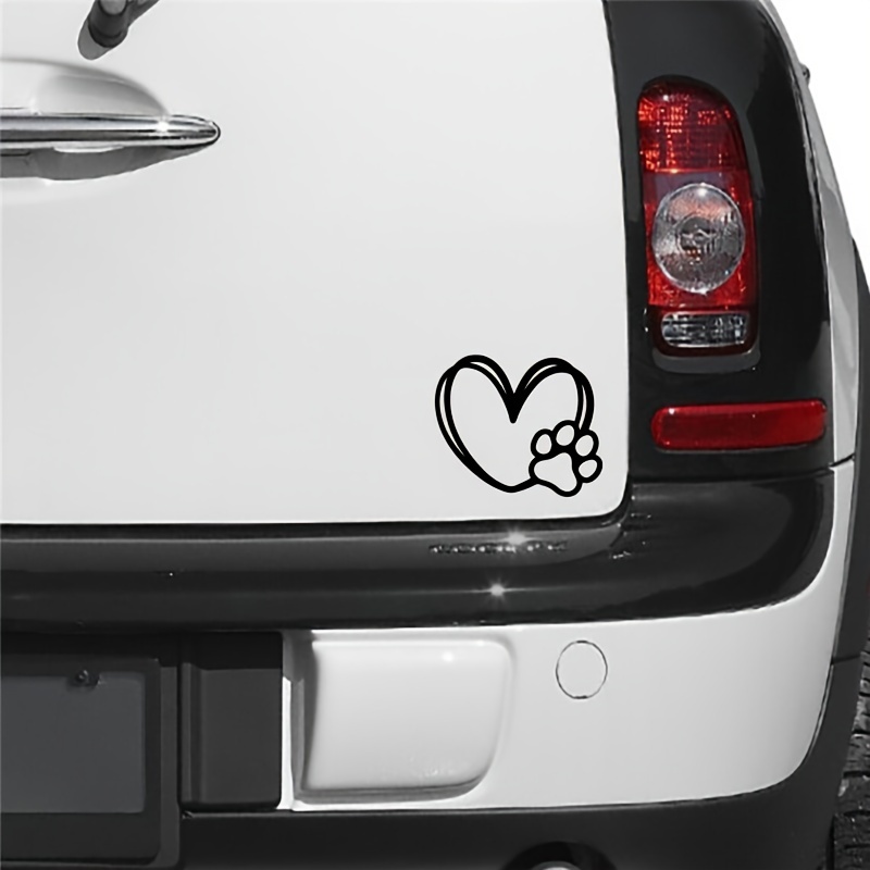 Cute Dog Paw Heart Shaped Design Car Sticker Cartoon Animal - Temu