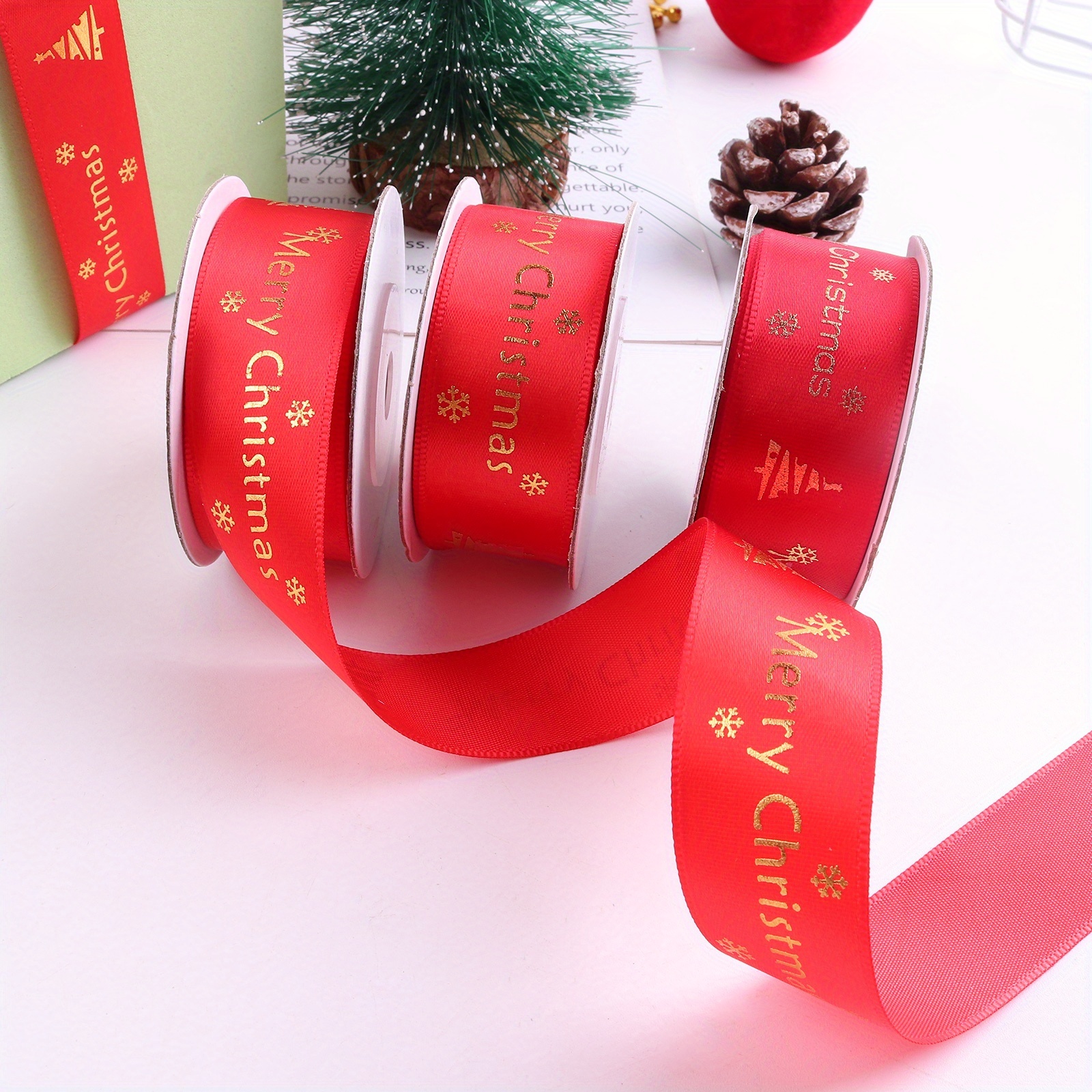 1 Roll Silk Satin Ribbon Wedding Decoration Party Gift Wrap Accessories  Packing Material Diy Bow Craft Decor Christmas Decor Supplies - Home &  Kitchen - Temu