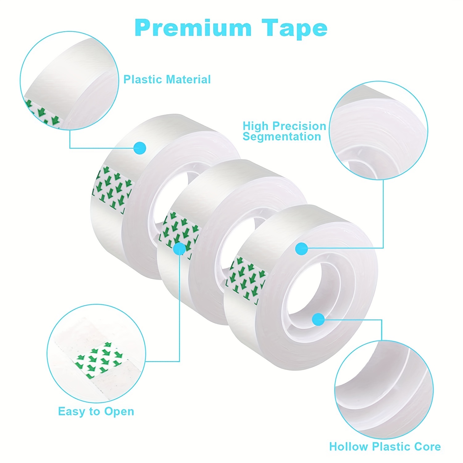 Transparent Tape, 8 Rolls Clear Tape Refills for Dispensers, 3/4'' x  1800'', Inviseble Tape, All Purpose Transparent Glossy Tape, Gift Wrapping  Tape, Suitable for Office, Home, School