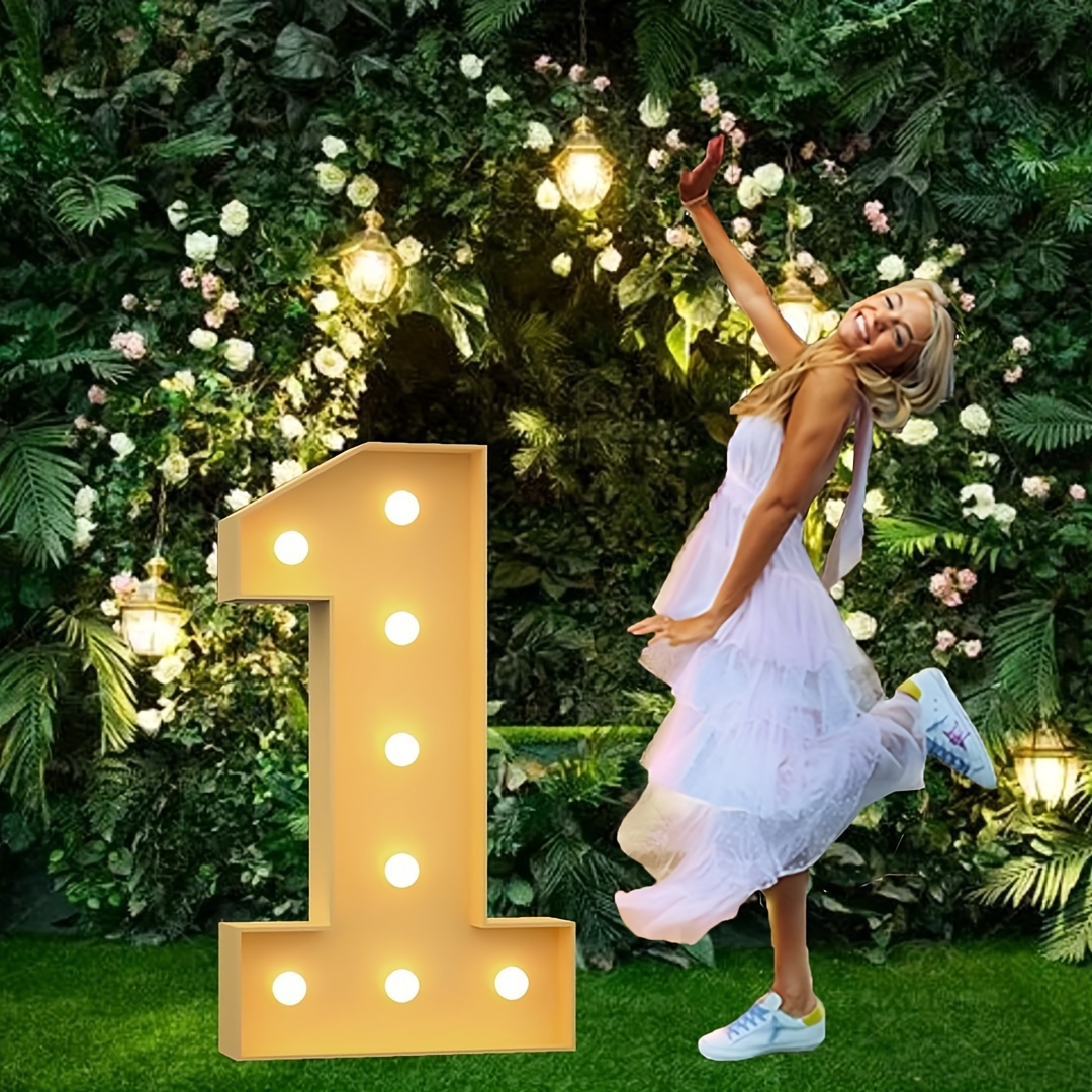 Led Light-up Number 7 Frame, Birthday Party Decor, Atmosphere