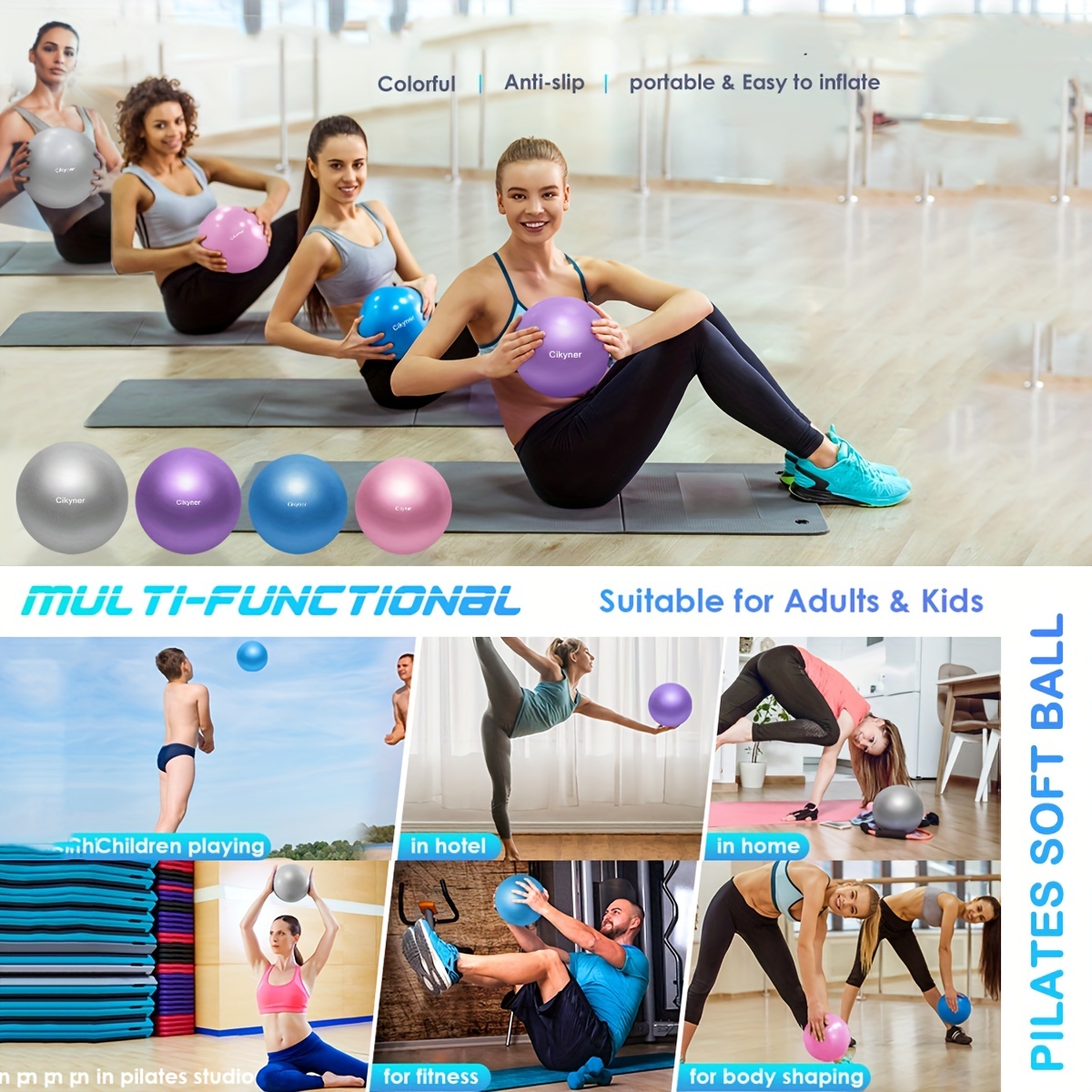 Pequeña pelota de Pilates, para yoga, estabilidad Ejercicio Entrenamiento  físico