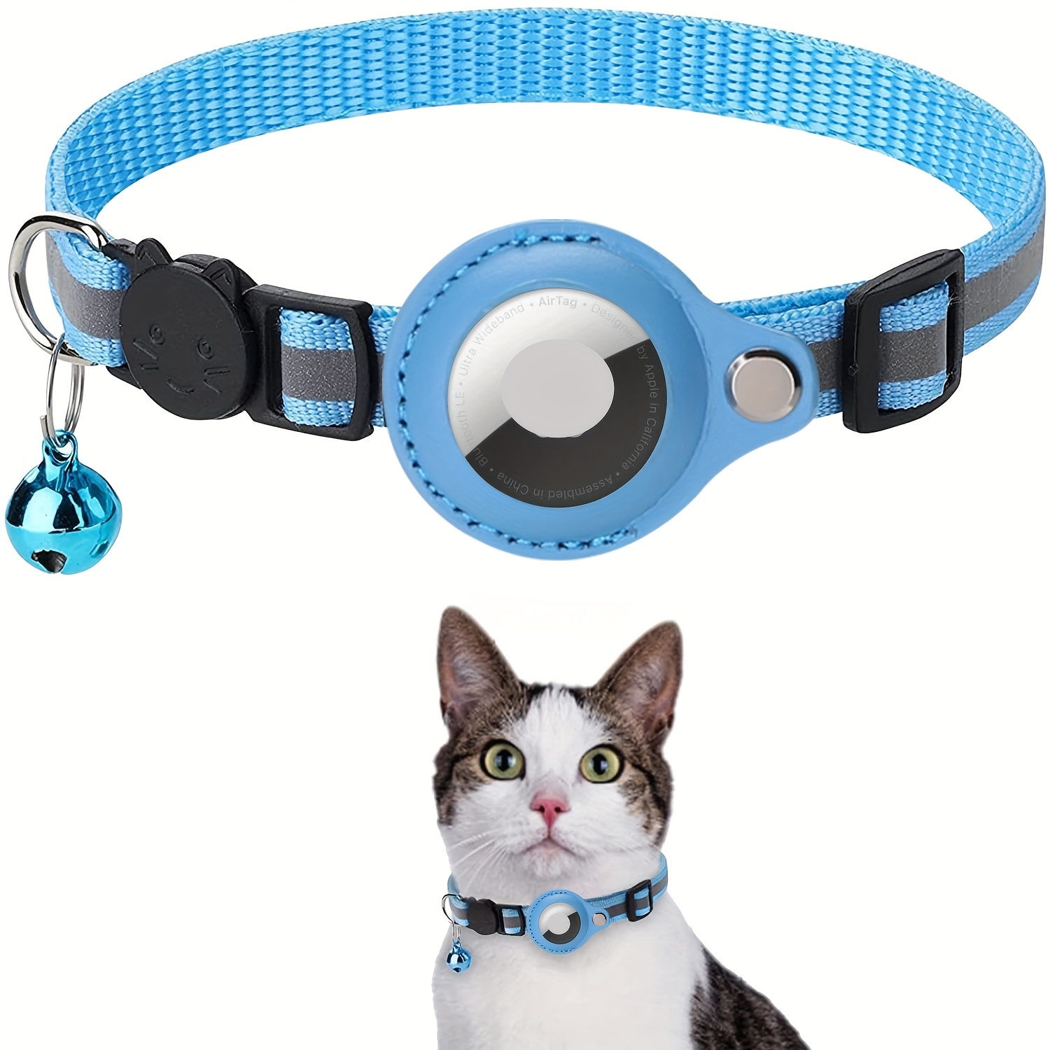 Soporte para collar de perro reflectante compatible con Airtags Tracker,  acolchados, collares de perro resistente con funda Airtag, accesorios para