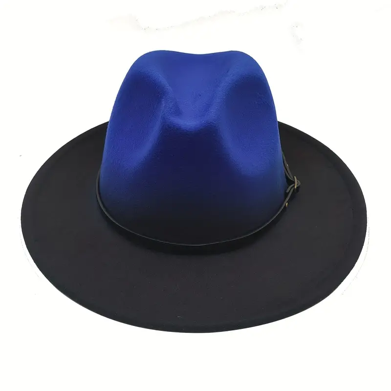 Berlune 4 Pack Two Tone Dress Hat Classic Felt Panama Hat Wide Brim Hats Under Tone Wide Brim Hats Women and Men Two Tone Hats for Wedding Prom