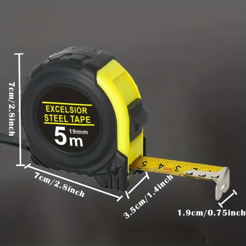 WISEUP Metric Tape Measure 16 ft with Fractions 1/16,Easy to Read,Magnetic  Hook Measuring Tape with Belt Clip for  Surveyors,Engineers,Household,Carpentry,Construction 