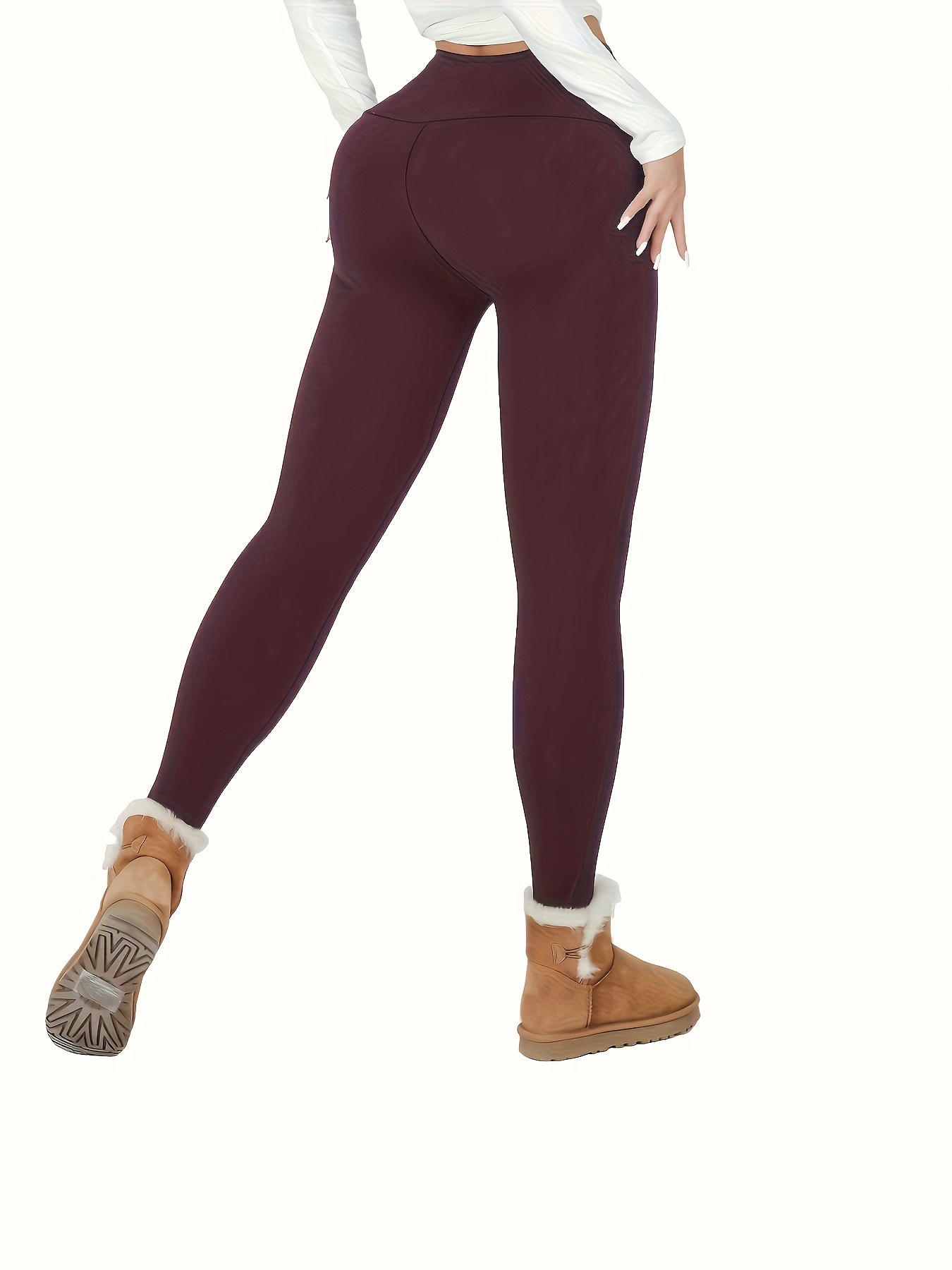 Women's Fleece Lined Water Resistant Legging High Waisted Thermal Winter  Hiking Running Pants Pockets - Temu United Kingdom