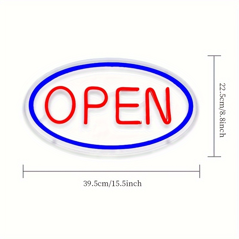 Large LED Open Sign Neon Bright for Restaurant Bar Club Shop Store Business  Oval