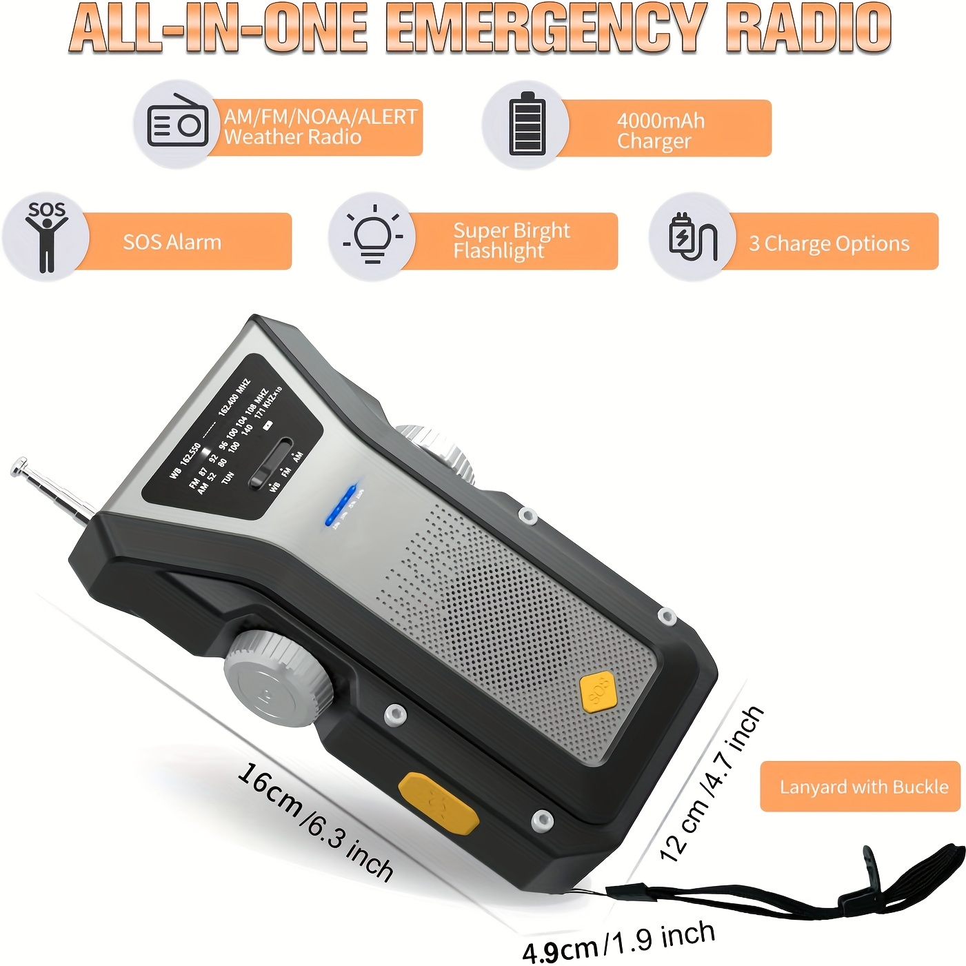 Stay Prepared Protected: Emergency Solar Crank Radio With - Temu Philippines