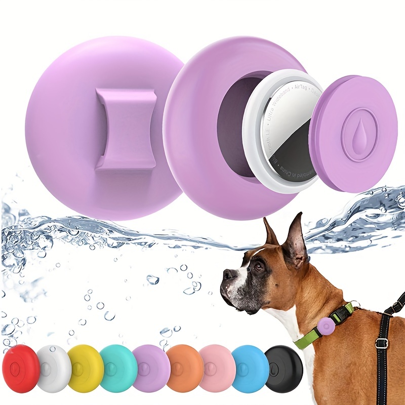  Soporte impermeable para collar de perro AirTag, alternativa  resistente al collar de perro AirTag, se adapta a todos los collares de  ancho (1 paquete, rosa) : Productos para Animales