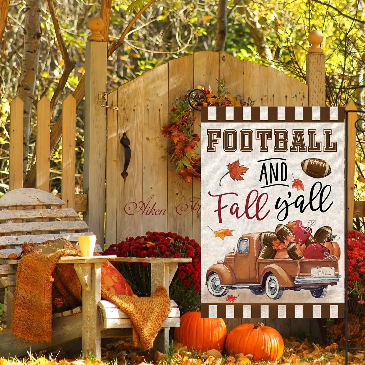 Football And Fall Y'all Garden Flag, Double-sided Linen Flag, Fall Decor,  Thanksgiving Day Decor, Yard Decor, Garden Decor, Outdoor Decor, Holiday  Decor (no Metal Brace) - Temu