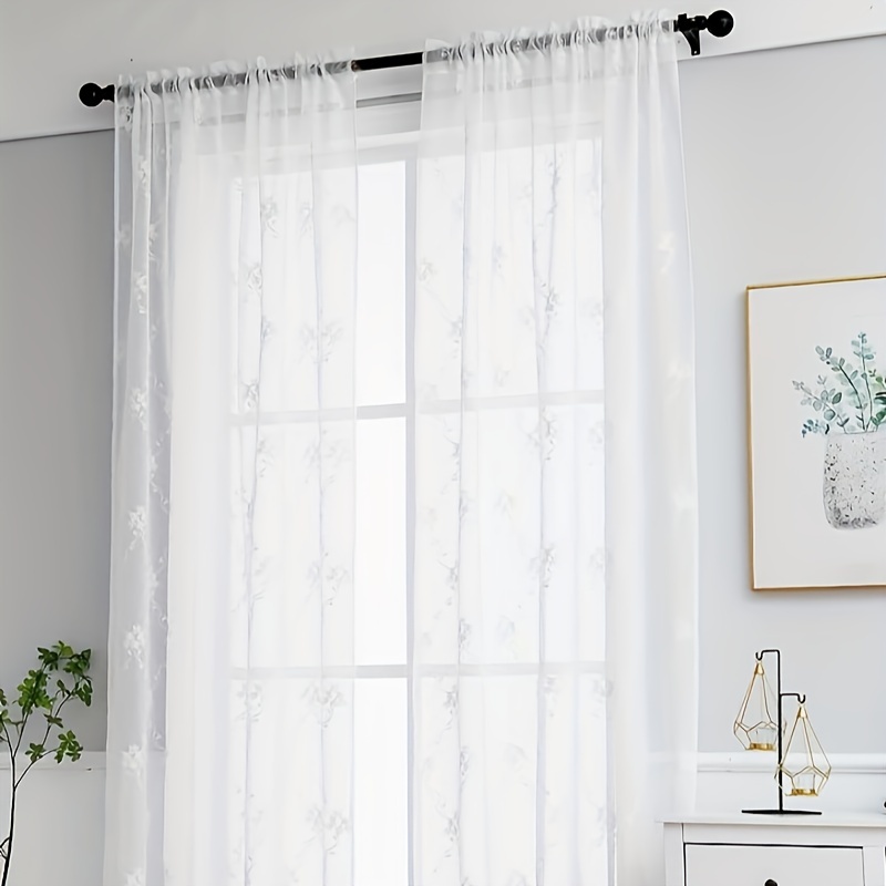 Cortinas de tul de lino Beige para sala de estar, cortinas