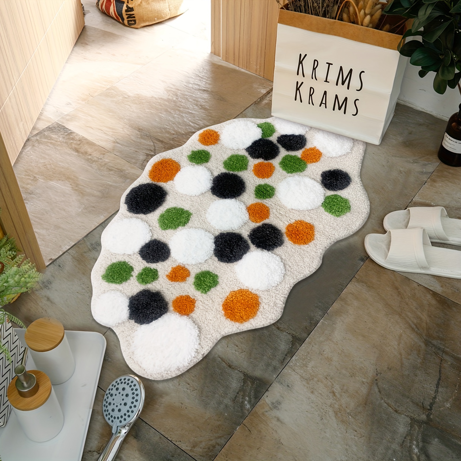 Cute Green Moss Bathroom Rugs Tufted Leaf Bath Mats Bathroom Decor