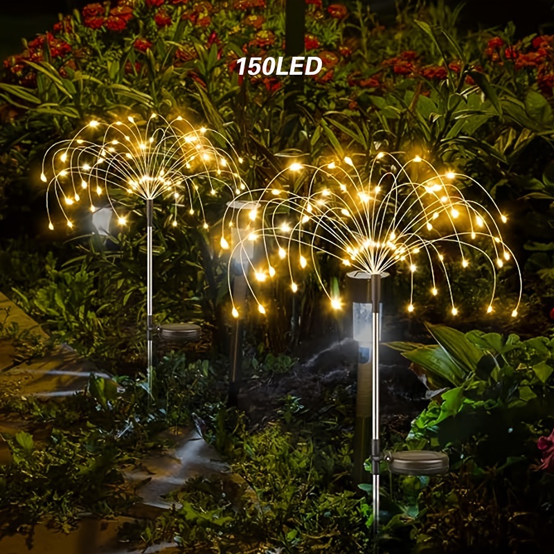 2 Piezas Luces Solares Jardín (37.4''x2.76'') 150 Luces Led - Temu