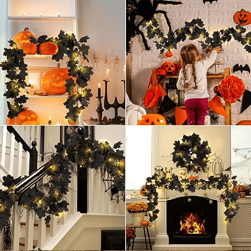 Fall Decor Black Garland Black Decorations Halloween Garland - Temu