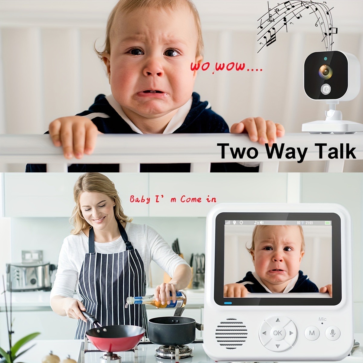 Monitor para bebé LCD de 2 8 pulgadas conversación - Temu