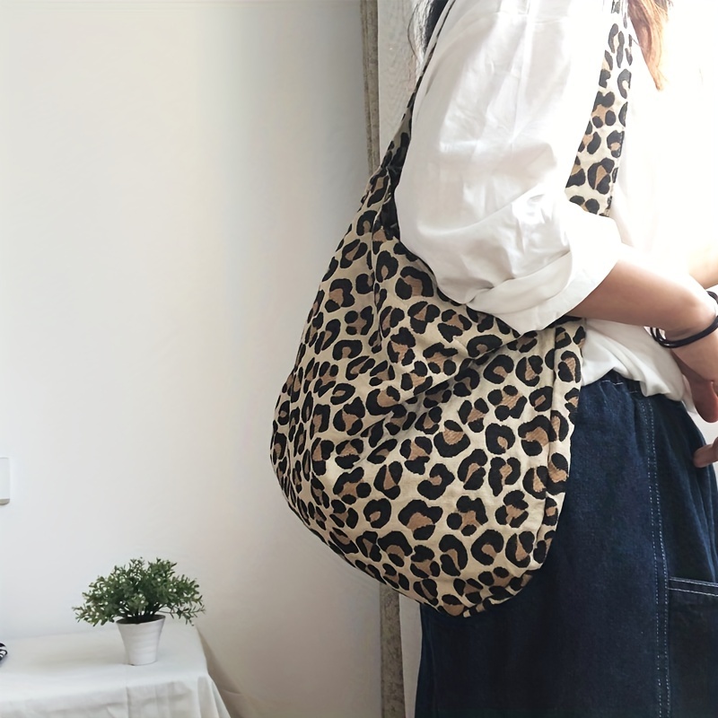 Leopard Pattern Large-capacity Tote Shoulder Bag, Lightweight