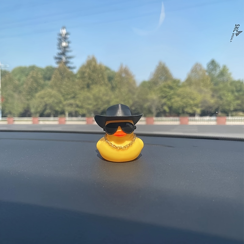 Cowboy Yellow Duck Car Ornaments Rubber Duck Car Dashboard - Temu
