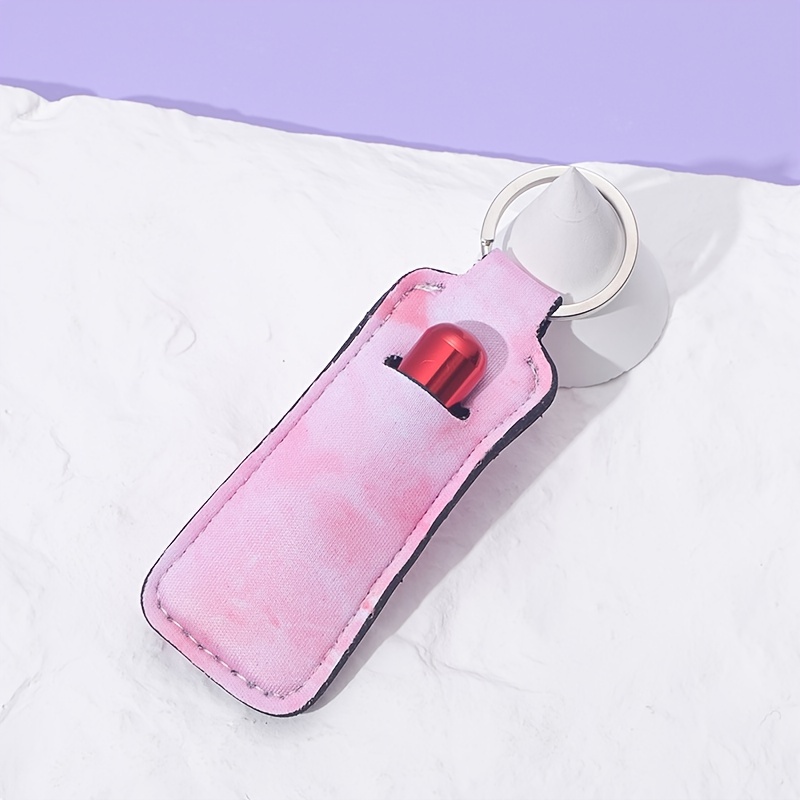 Chapstick Holder Keychain Bag Small Lip Balm Sleeve Pouch Lipstick Portable  Storage Bag Lip Gloss Carrying Case With Keychain For Women (chapstick bag)