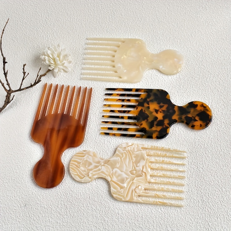 Double Fist Hair Pick Large And Small Plastic Afro Comb For - Temu