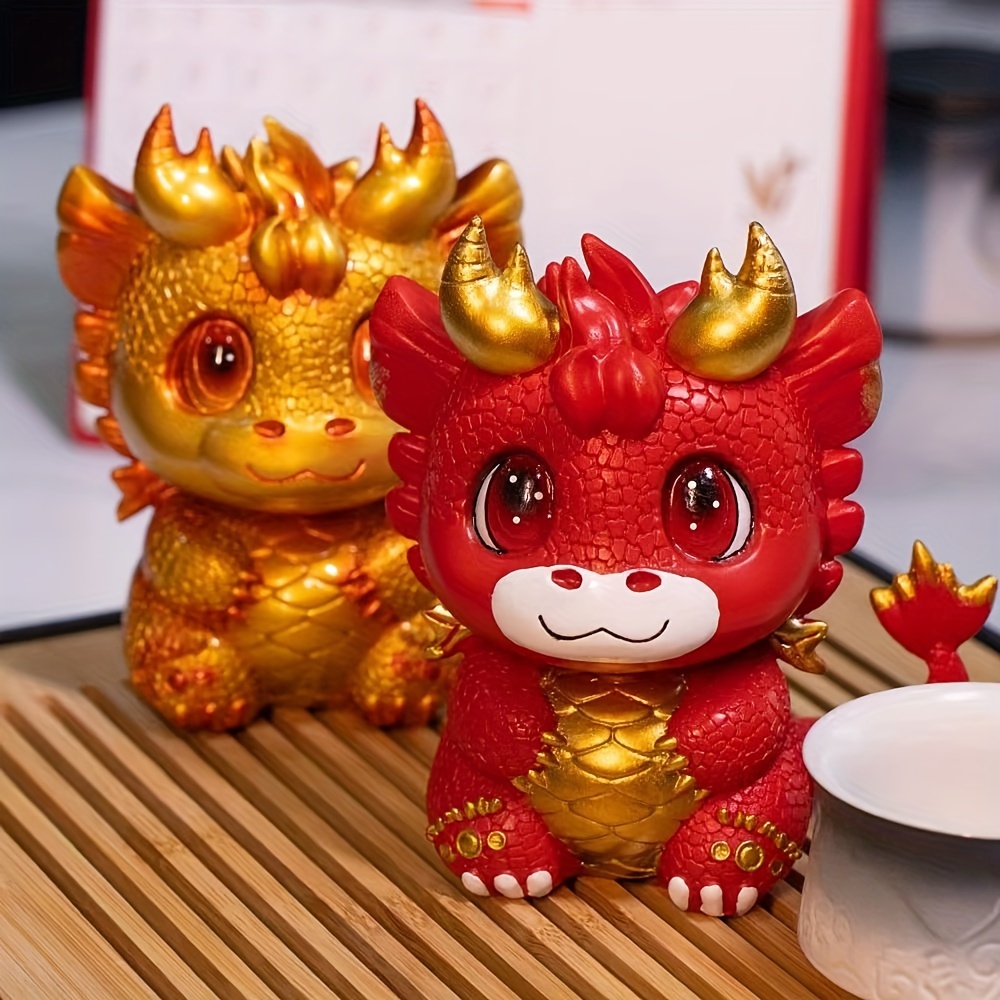 Year Of The Dragon Zodiac Dragon Mascot Ornaments Resin - Temu