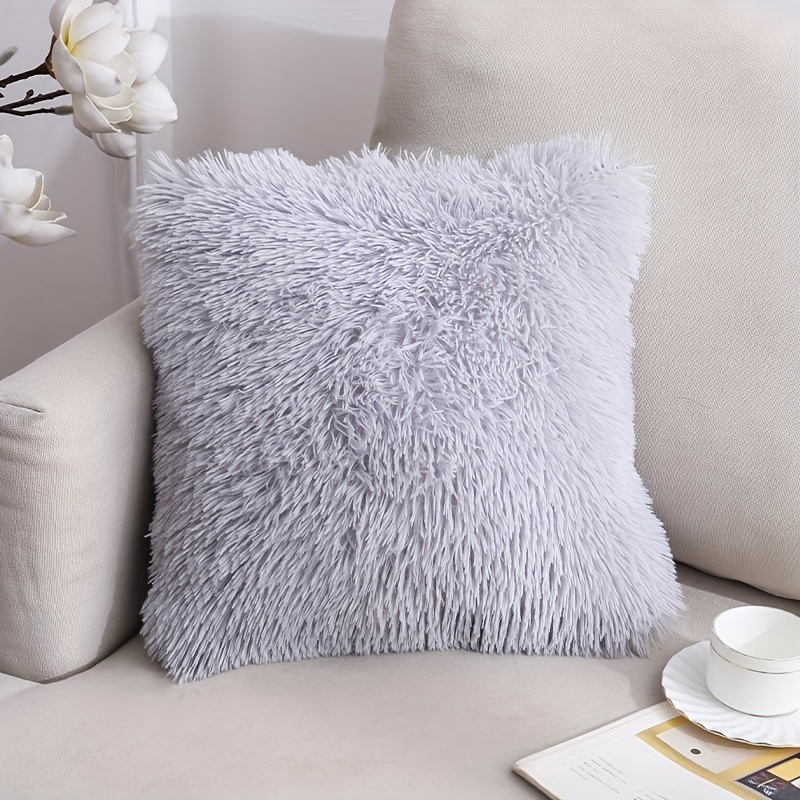 Faux Fur Throw Pillows Covers Fleece Cushion Cover - Temu