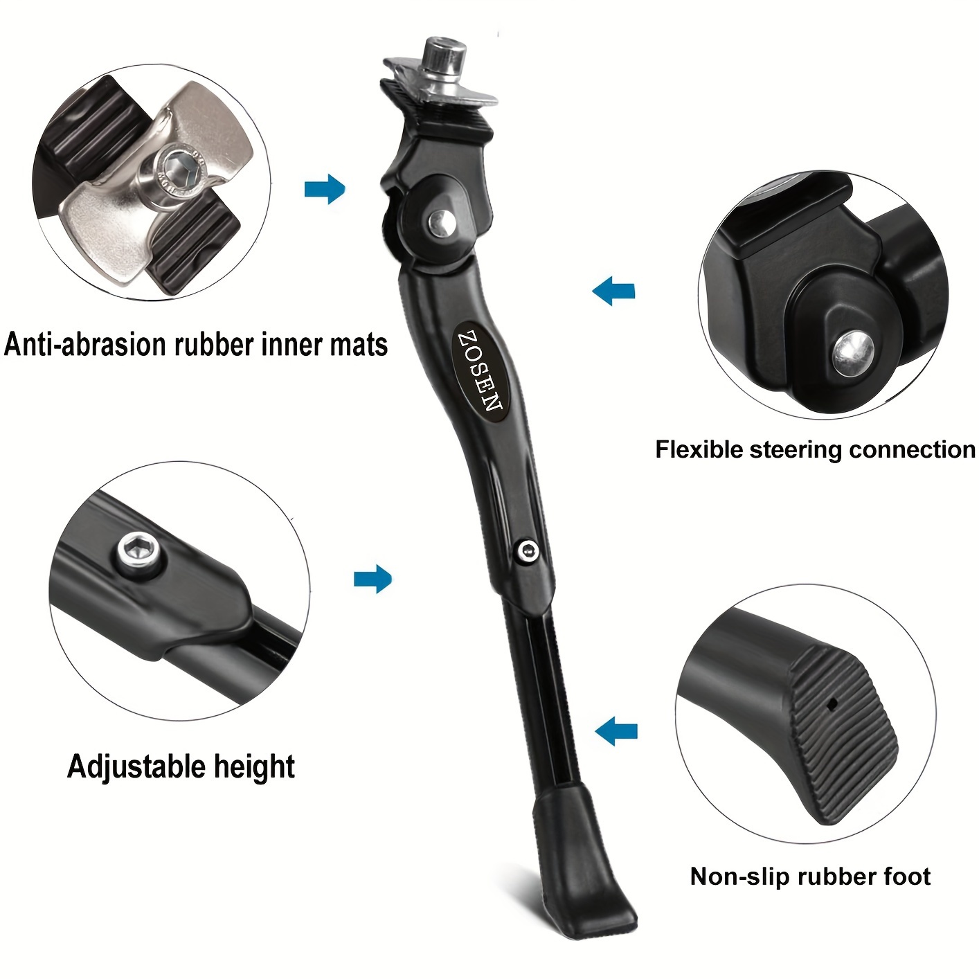 bike kickstand adjustable strong aluminum alloy bicycle kickstand for 24 29 inch bikes