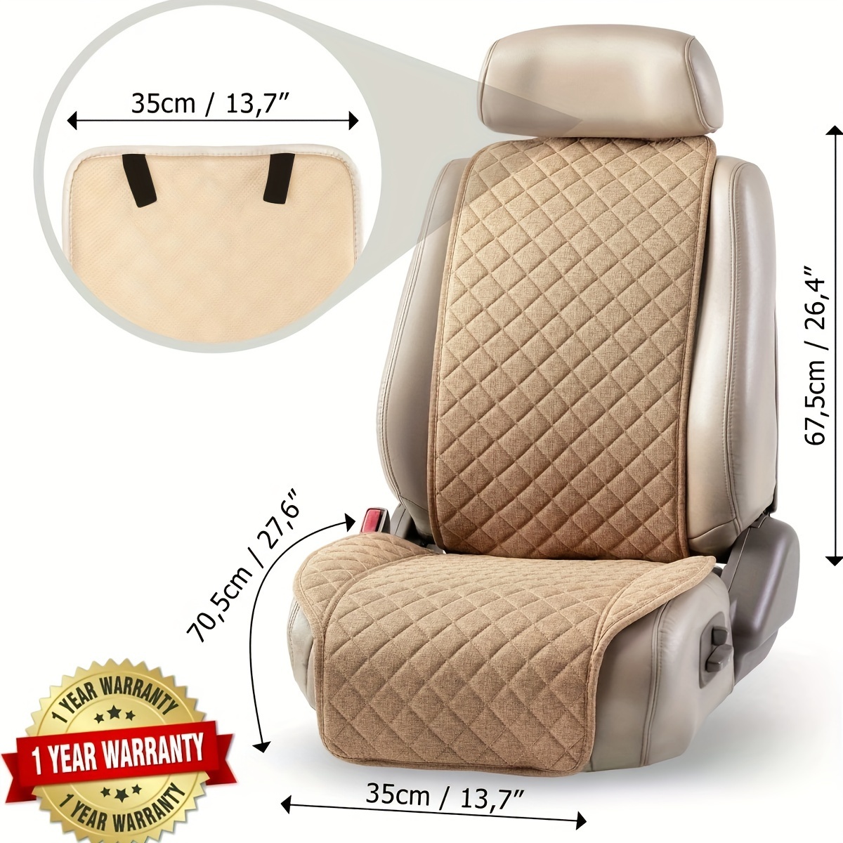 IVICY Linen Car Seat Cover Protector Cushion - Car Seat Protector