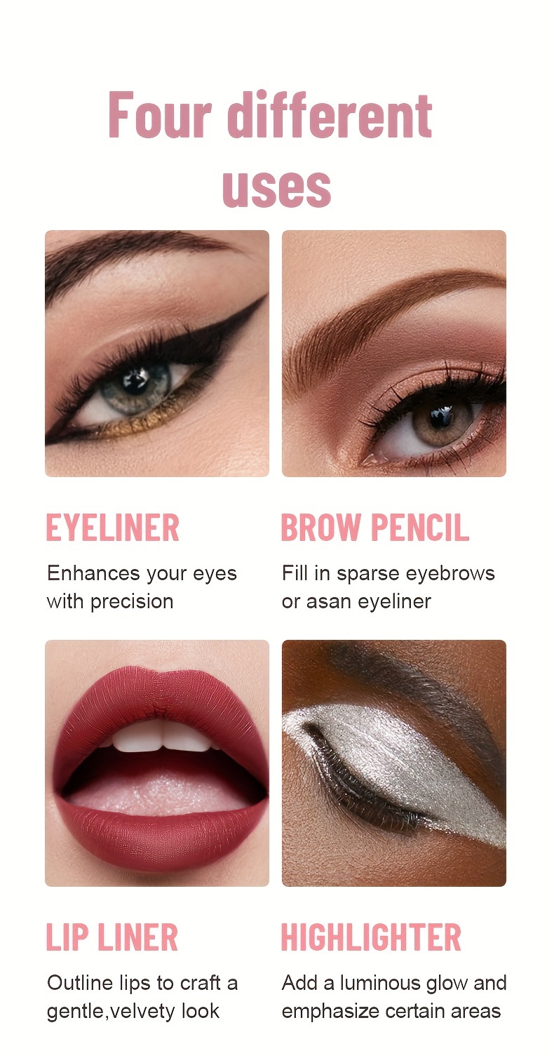 4 in 1 multifunctional makeup pencil eyeliner lip liner eyebrow pen highlighter eyeshadow pencil 4 in 1 makeup pencil details 1
