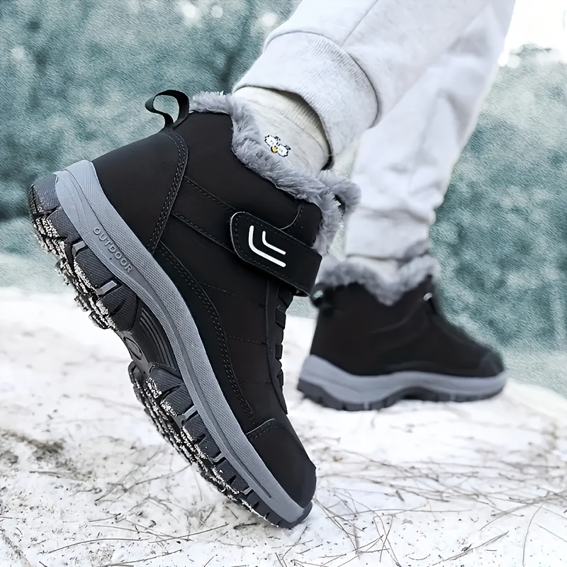 Hook And Loop Round Toe Sneaker Boots