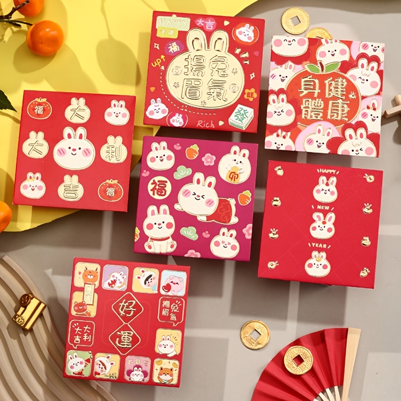 2023 Year Of The Rabbit Red Envelopes, Chinese New Year Red Packet,spring  Festival Money Pouch, Hongbao, Red Gift Envelope - Temu