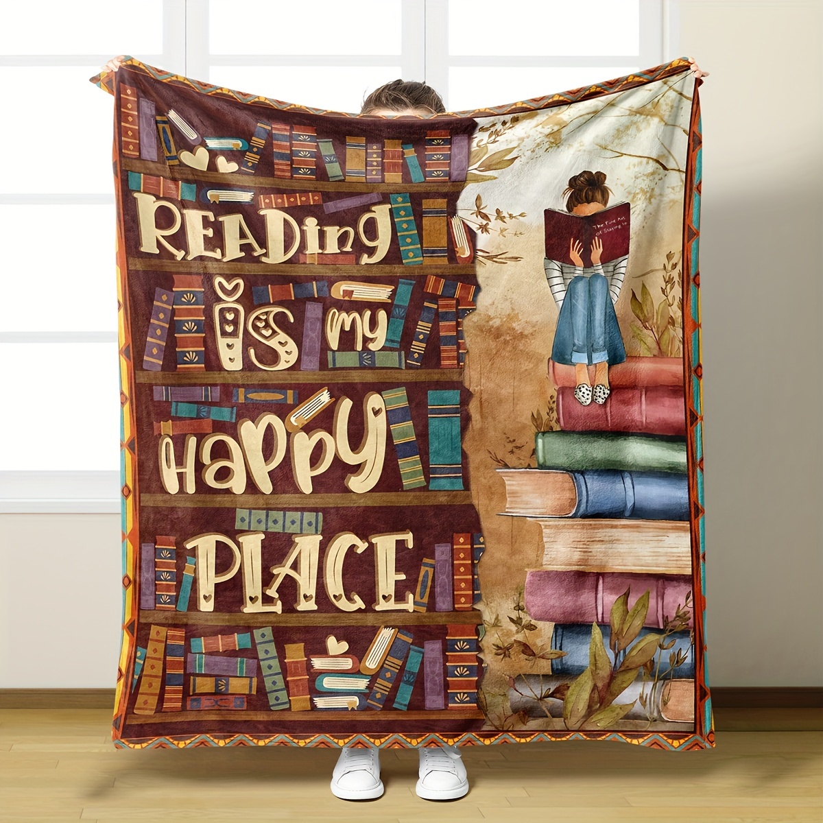 

1pc Is Place Printed Blanket , Fluffy Flannel Nap Blanket, Air Conditioning Blanket For Bed Sofa Bedroom