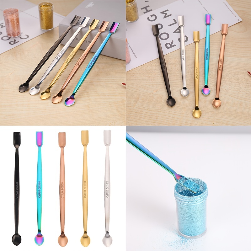 TEMU 1pc Craft Spoon Stainless Steel For Diy Craft Projects With Small Embellishment Glitter Embossing Powders Sequins 17cm