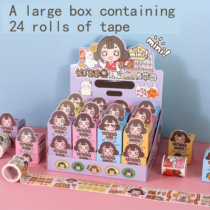 9pcs/box Kawaii Sticker Washi Tape Set DIY Scrapbooking Diary