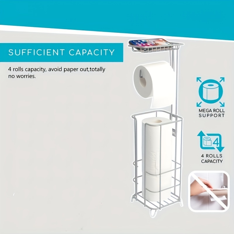 Toilet Paper Holder Stand Free Standing Bathroom Tissue - Temu