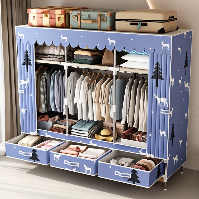 Portable Bedroom Wardrobe Closet System Clothes Home Organizers