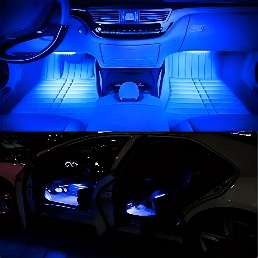 KEIUROT Fils de Lumière,USB Néon Bleu, El Fil pour Atmosphère Voiture, 5V,  LED Intérieur Bande Lumière Bord Décoration