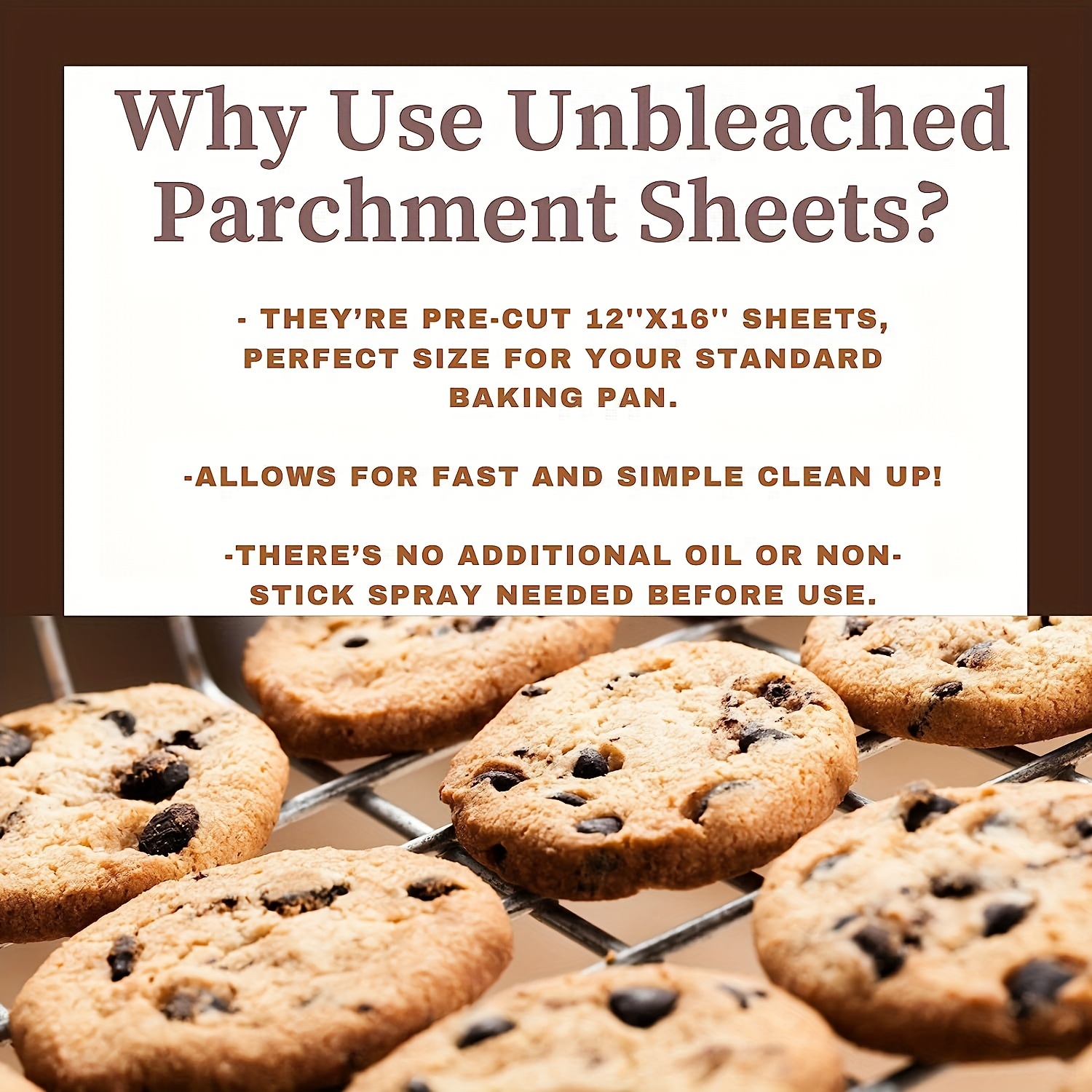 200-Pack Precut Parchment Paper Sheets 12 x 16 inches, Unbleached Brown  Nonstick Liners for Half Sheet Pan for Baking, Cooking, Grilling, Air  Fryer