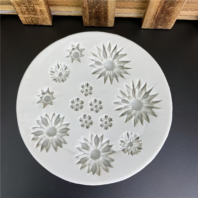 6 moldes de arcilla polimérica de flores, ricos en estilo cortadores de  arcilla para joyas de arcilla polimérica, mini moldes de flores de silicona