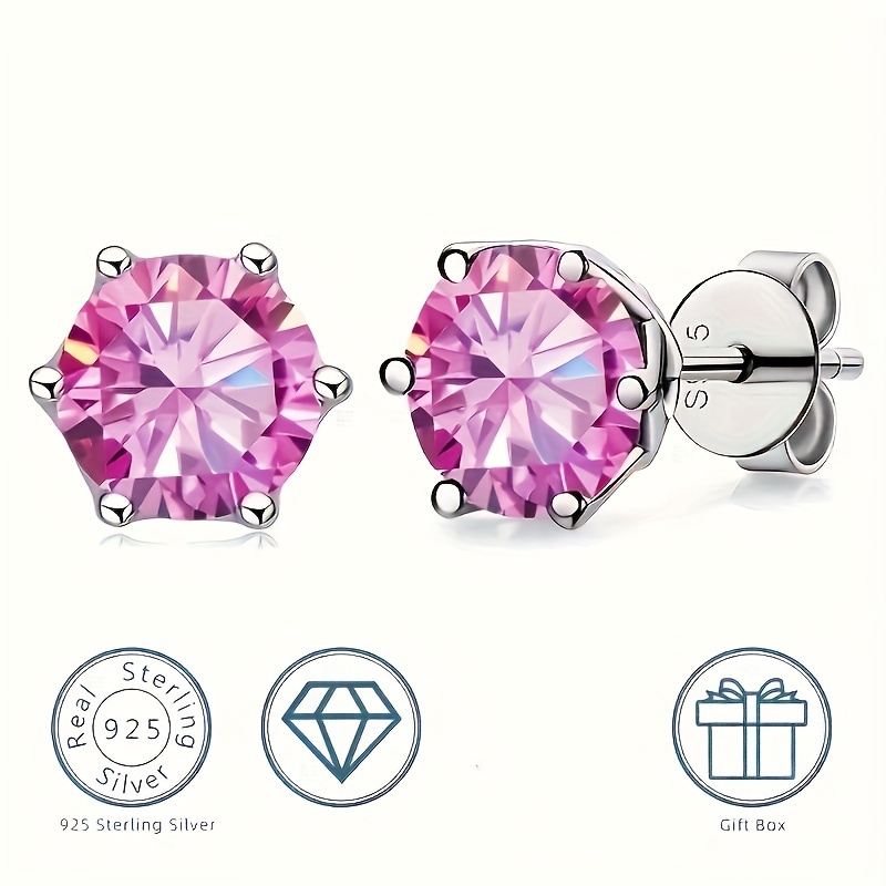 

1ct D Color Moissanite Stud Earrings For Women 925 Sterling Silver Sparkling Wedding Jewelry