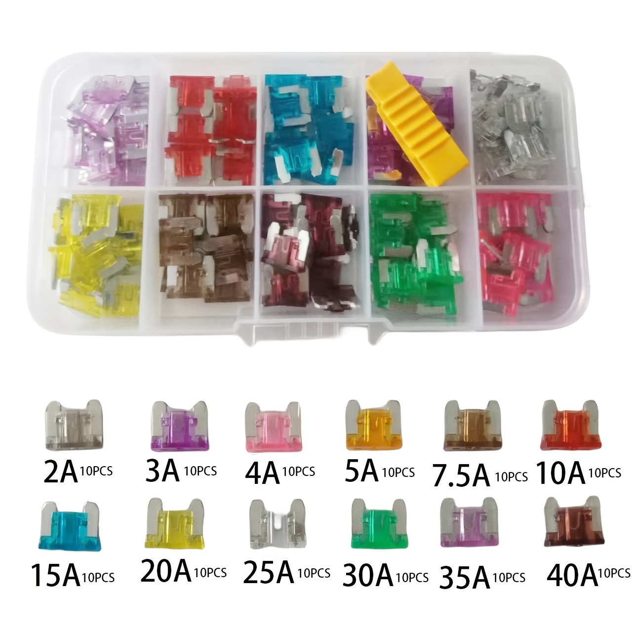 Fusible de bloc à profil bas, pack de 12 mini fusibles en forme de boîte de  voiture