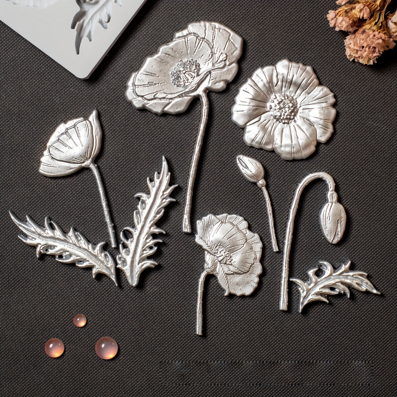 Rubber Flowers and Leaves Candy Mold for Maple Candy