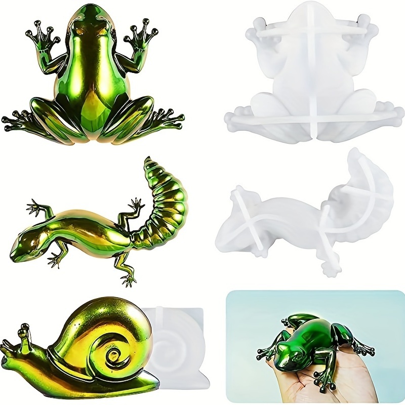 

Animal Silicone Molds, 3d Cute Resin Molds With Realistic Snail, Frog, Lizard Shapes Epoxy Resin Molds For Diy Resin Casting Wall Desktop, Cabinets Home Decor