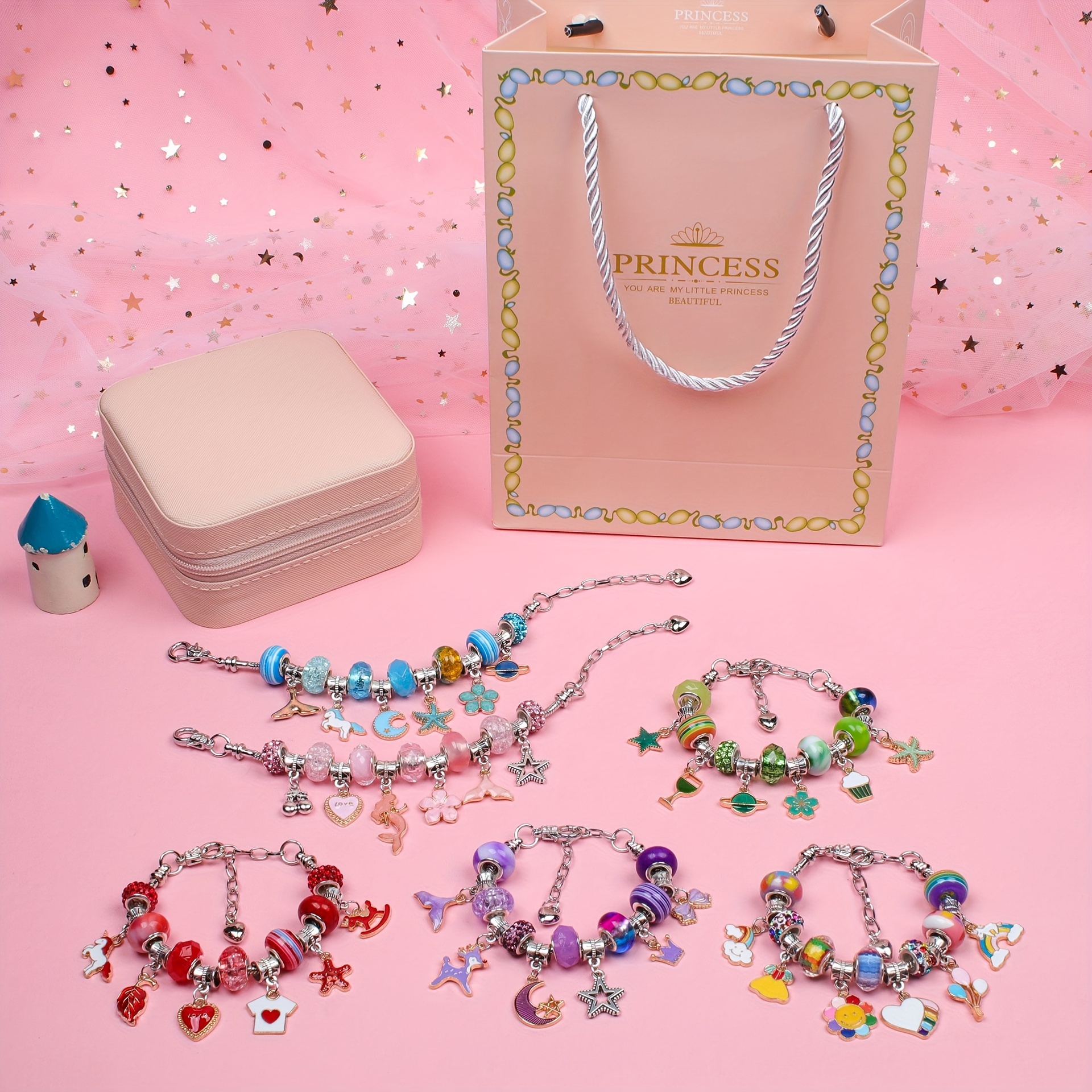 Girls Elegant Diy Pendant Bracelet Making Kit Exquisite - Temu