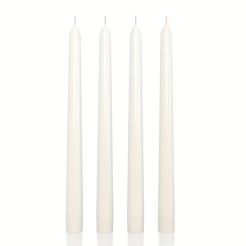 Tall White Taper Candles (h) Dripless Unscented Dinner - Temu