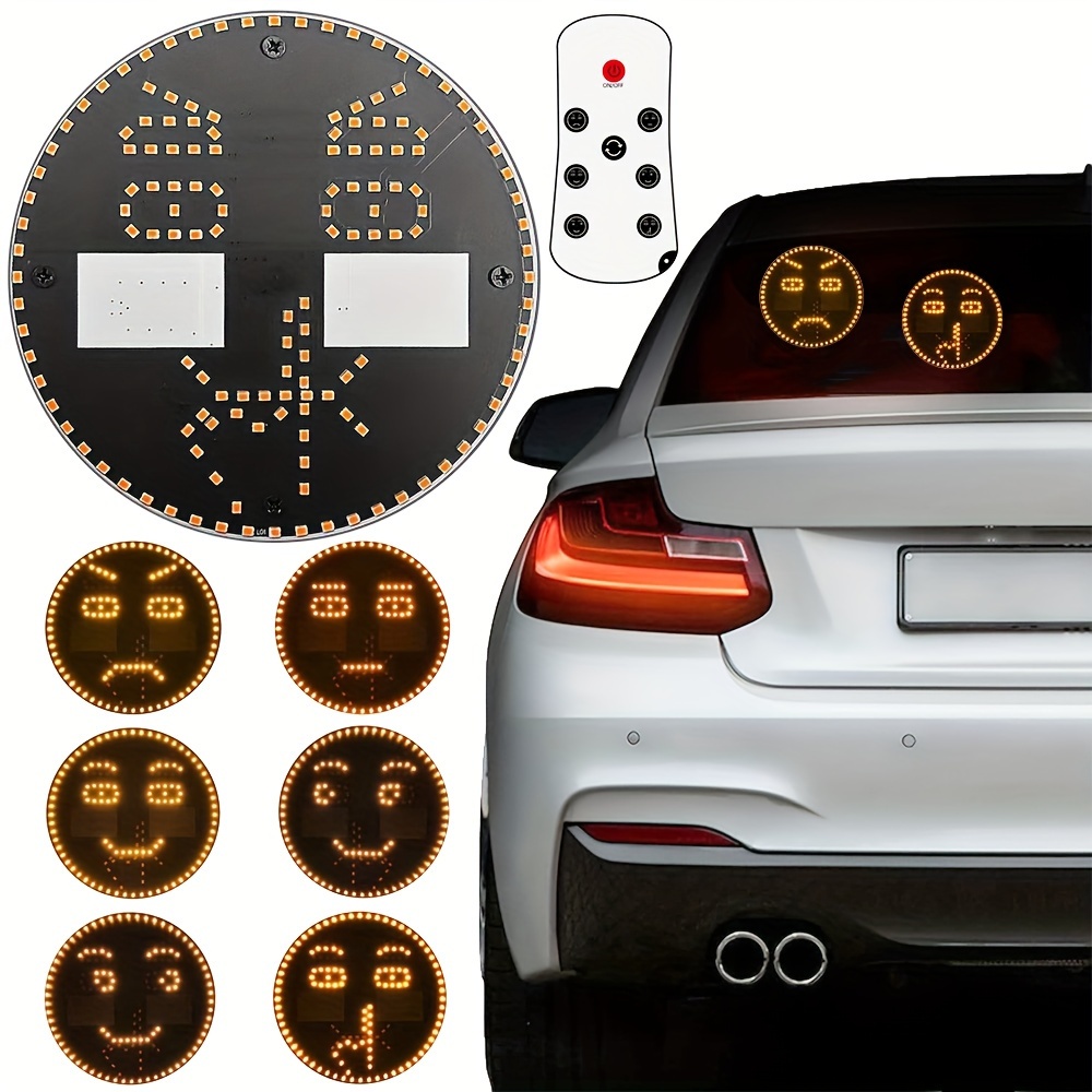 Led Car Lighting Gesture With Sticker With Remote Control Without Batteries  - Temu Romania