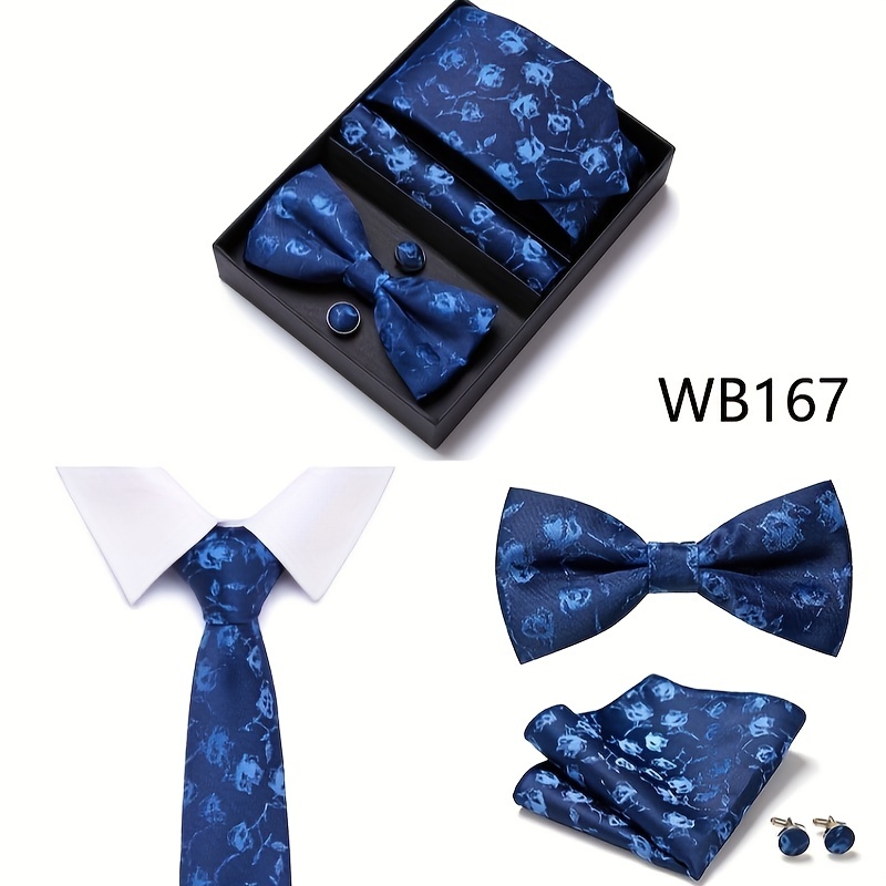 corbatas para hombre azul de seda y pañuelos set modernas regalos para  hombres