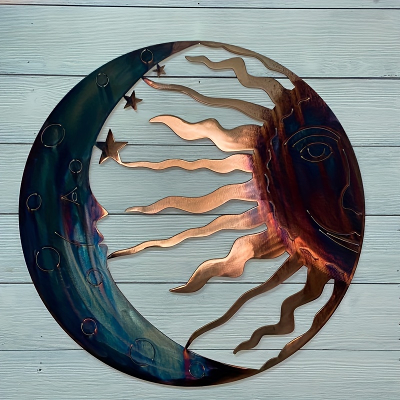 Déco murale Métal : Soleil étoilé, Diam 45 cm