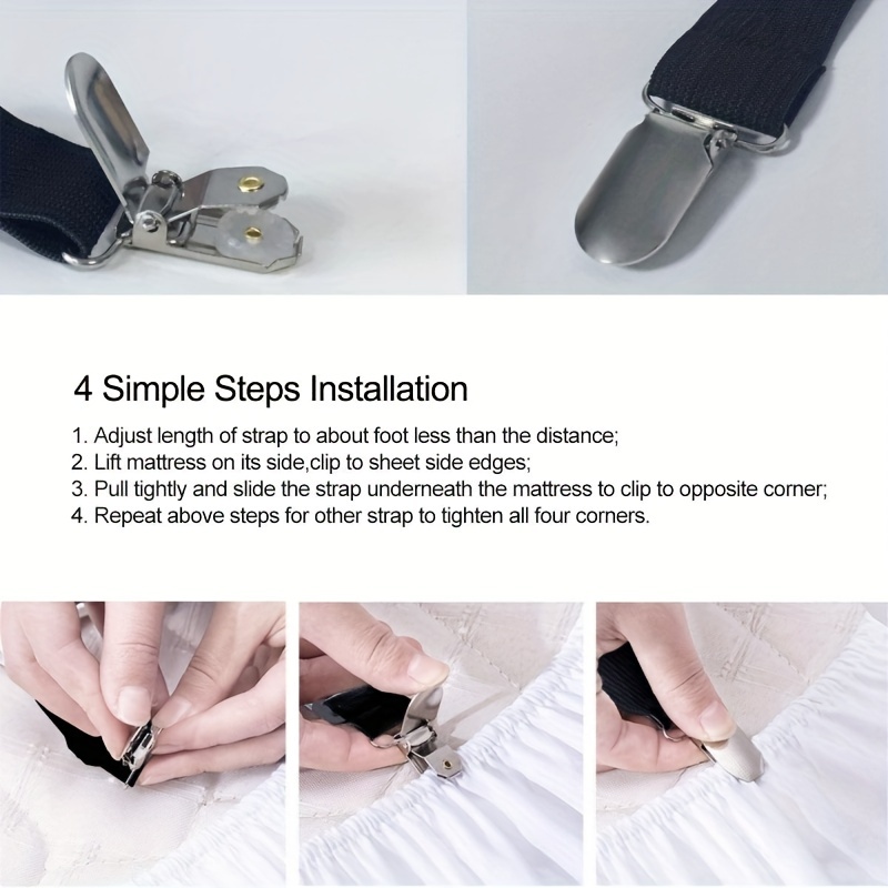 Adjustable Bed Sheet Straps Suspenders Heavy Duty Elastic Sheets