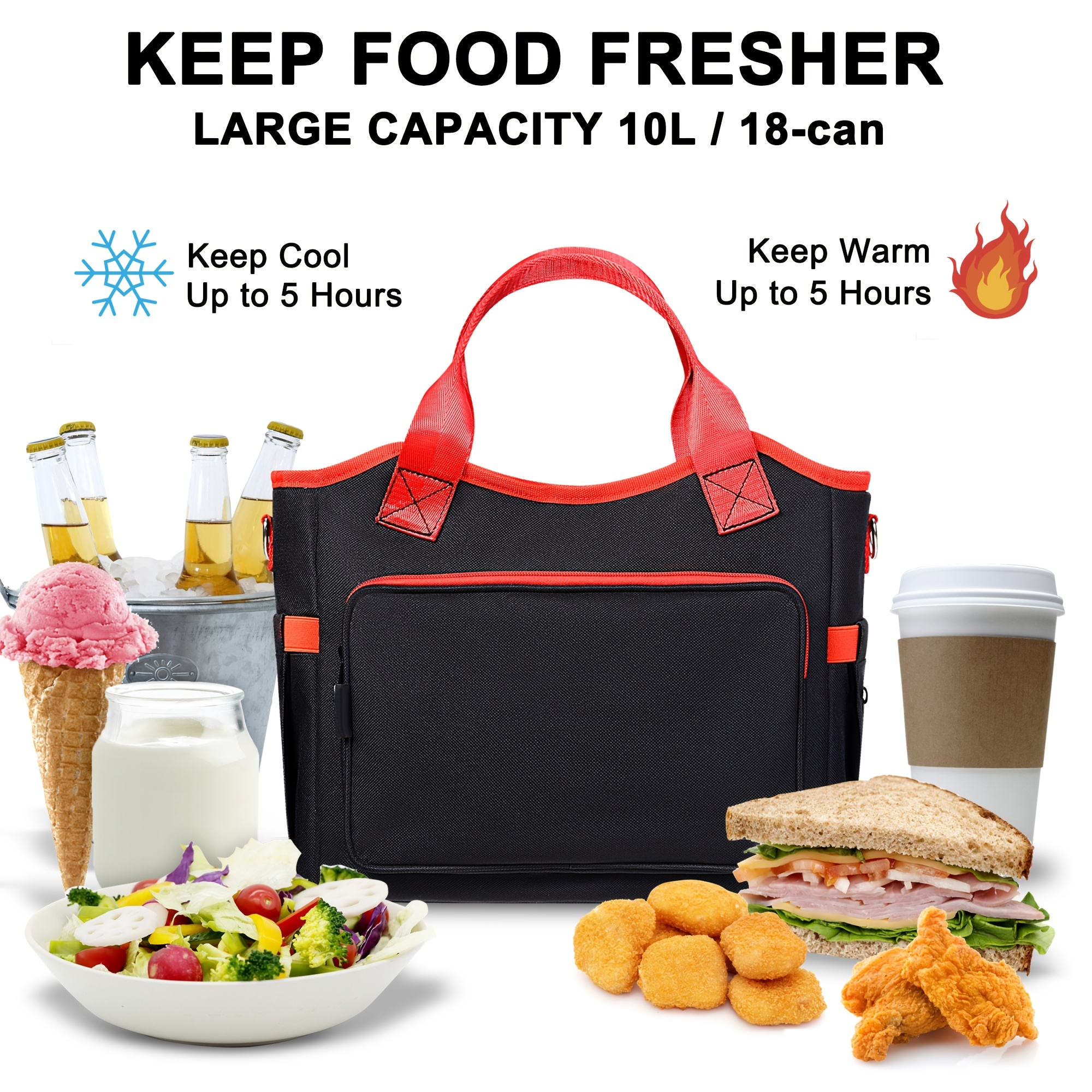 Bolsa de almuerzo aislada para mujer, bolsa térmica, bolsa de almuerzo  portátil, bolsa de caja de comida, bolsas de Picnic, bolsas para la comida  de gran capacidad para el trabajo